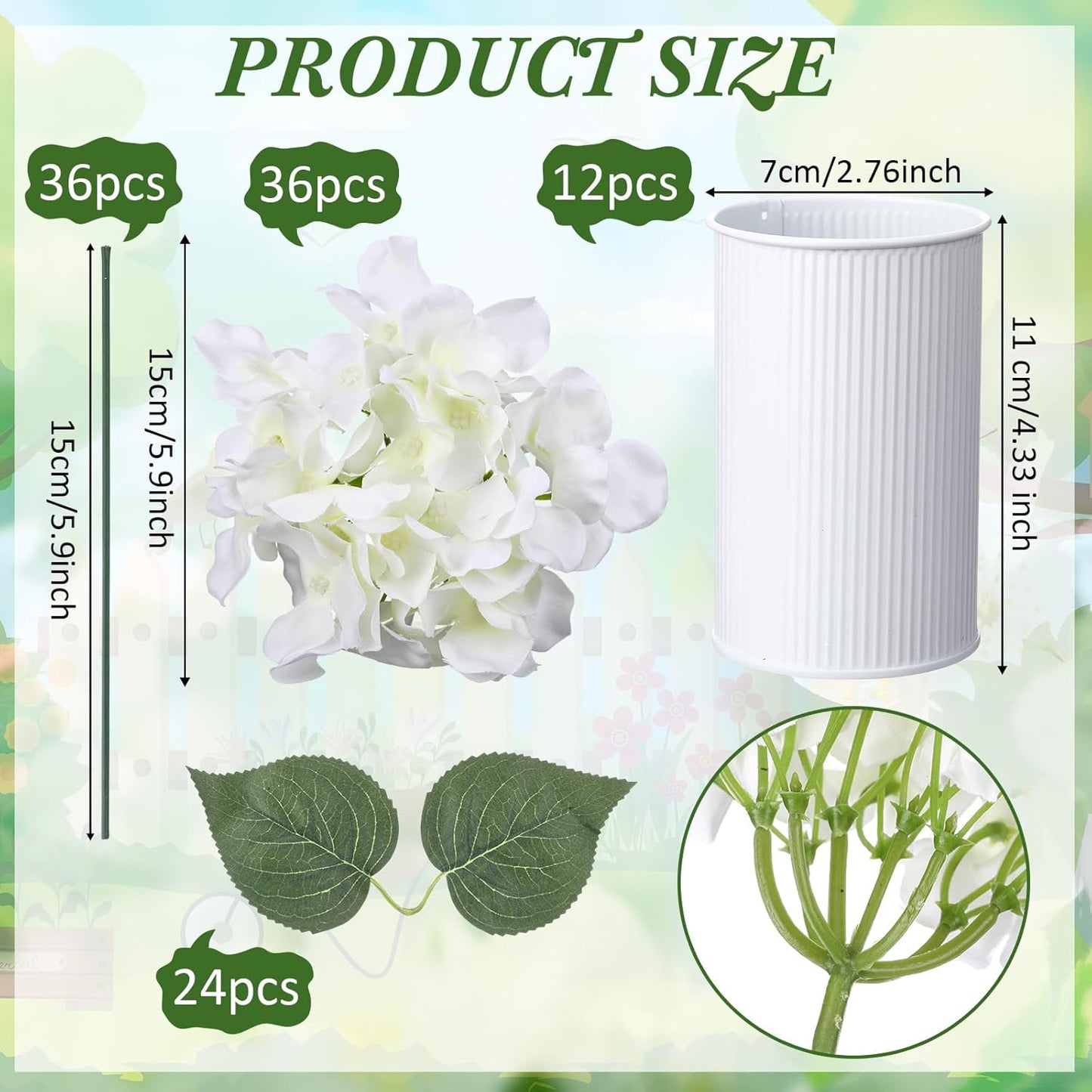 Purple 12 Sets Flower Table Centerpieces, Artificial Hydrangeas