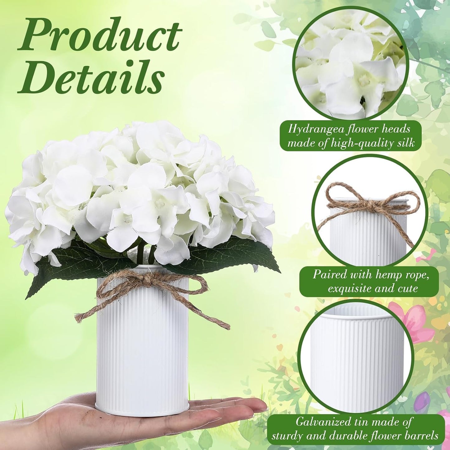 Purple 12 Sets Flower Table Centerpieces, Artificial Hydrangeas