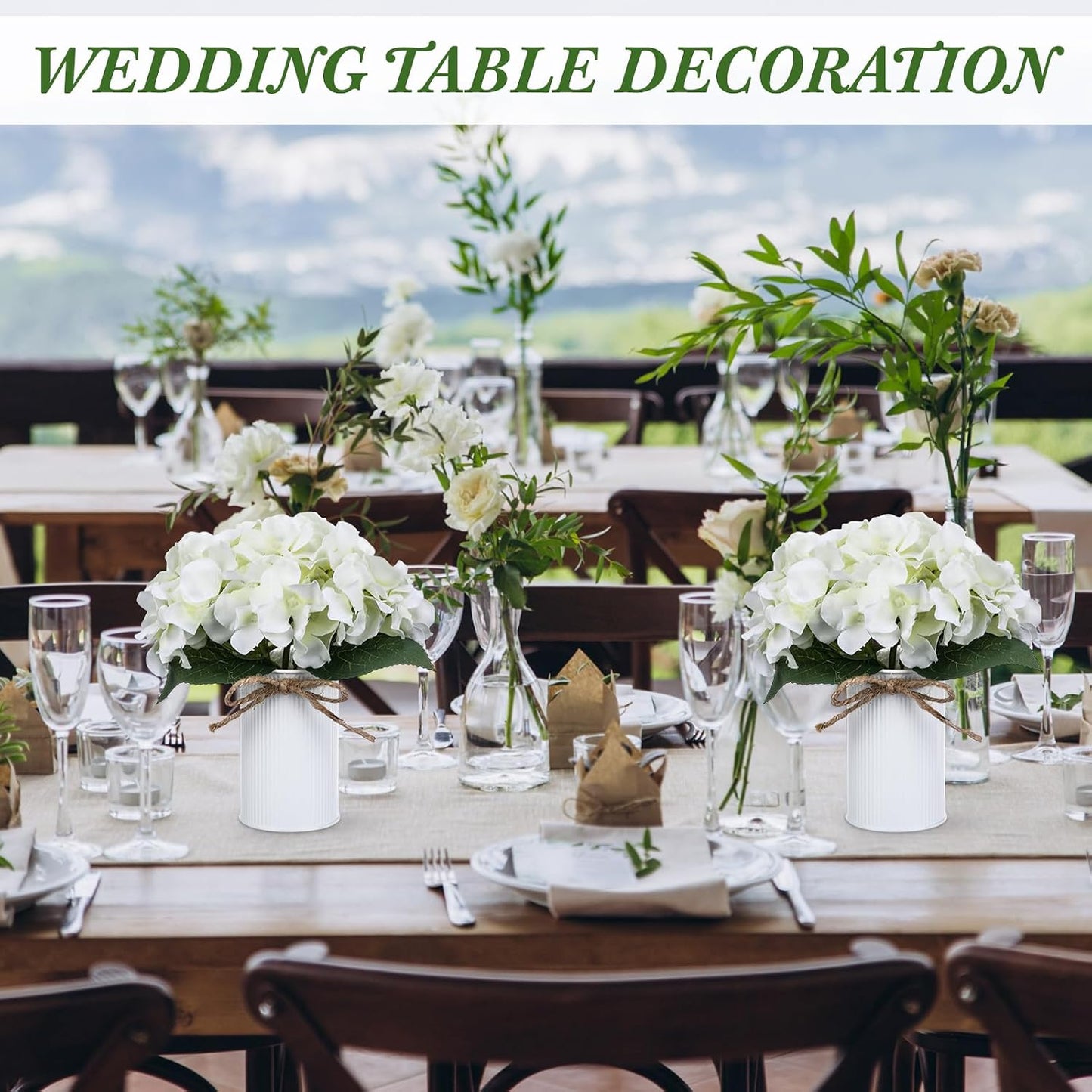 Purple 12 Sets Flower Table Centerpieces, Artificial Hydrangeas