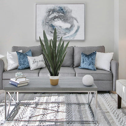 Artificial Snake Plant 3ft Fake Sansevieria with Woven Basket