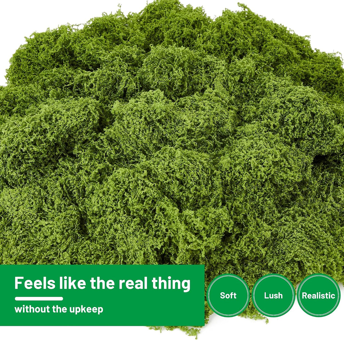 5.3OZ Artificial Fake Green Moss for Crafts, Faux Moss for for Plants Indoor DIY Floral Arrangements, Terrariums, Home Decor, Fairy Gardens