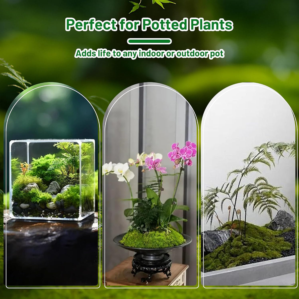 5.3OZ Artificial Fake Green Moss for Crafts, Faux Moss for for Plants Indoor DIY Floral Arrangements, Terrariums, Home Decor, Fairy Gardens