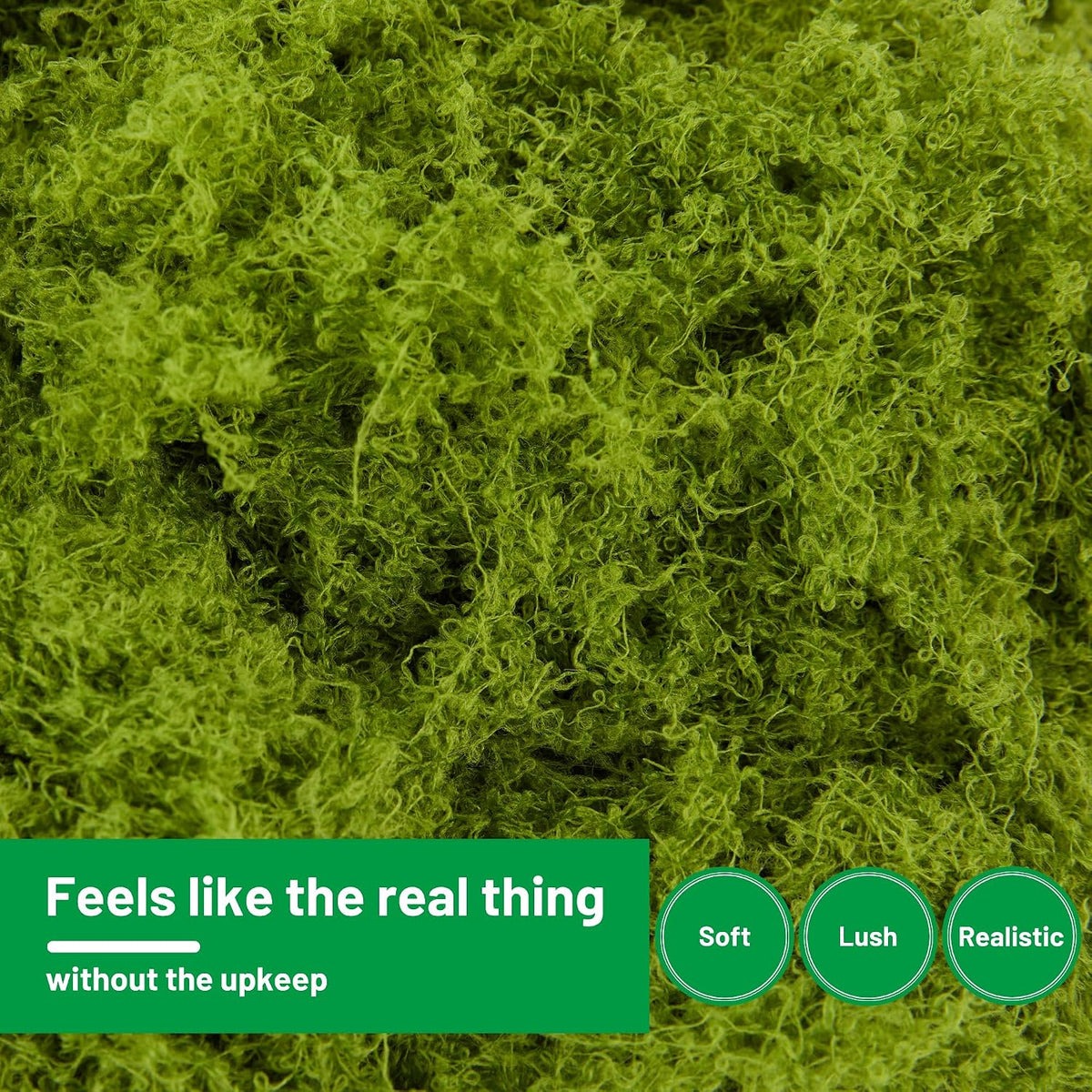 5.3OZ Artificial Fake Green Moss for Crafts, Faux Moss for for Plants Indoor DIY Floral Arrangements, Terrariums, Home Decor, Fairy Gardens