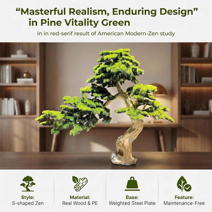 Large Artificial Bonsai Tree - Faux Plants Indoor Podocarpus Tree