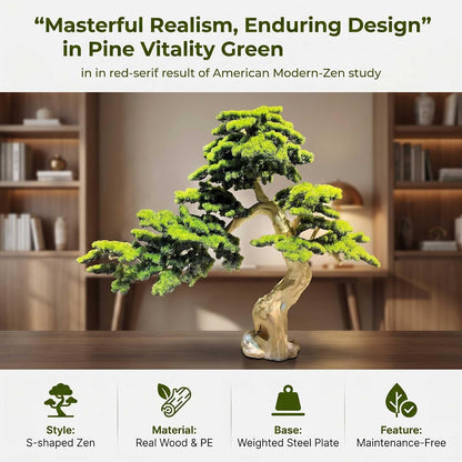 Large Artificial Bonsai Tree - Faux Plants Indoor Podocarpus Tree