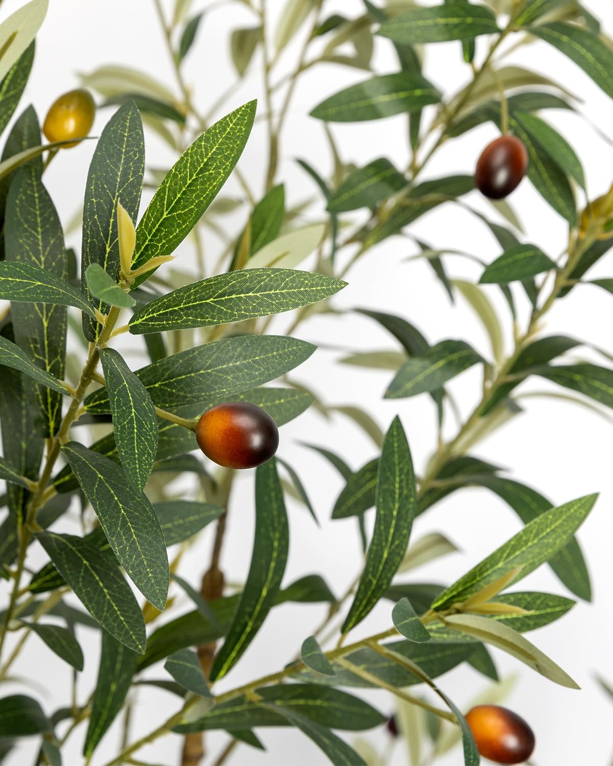 6FT Artificial Olive Tree - Indoor Tall Faux Olive Trees with Planter&Basket, Large Fake Olive Silk Tree Realistic Olive Plants with Branches and Fruits for Home Decor Office Living Room