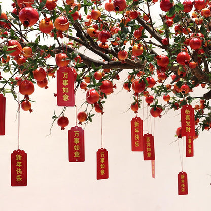 Artificial Pomegranate Tree with Pot and Base, Handmade Faux Plant for Home Office Indoor Outdoor Decoration(1.2m x 1m/3.9ft x 3.3ft)
