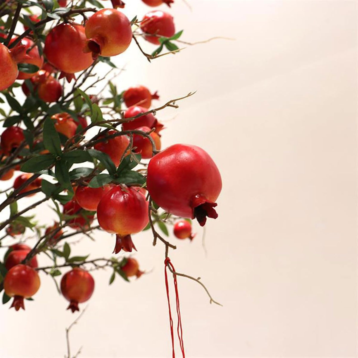 Artificial Pomegranate Tree with Pot and Base, Handmade Faux Plant for Home Office Indoor Outdoor Decoration(1.2m x 1m/3.9ft x 3.3ft)