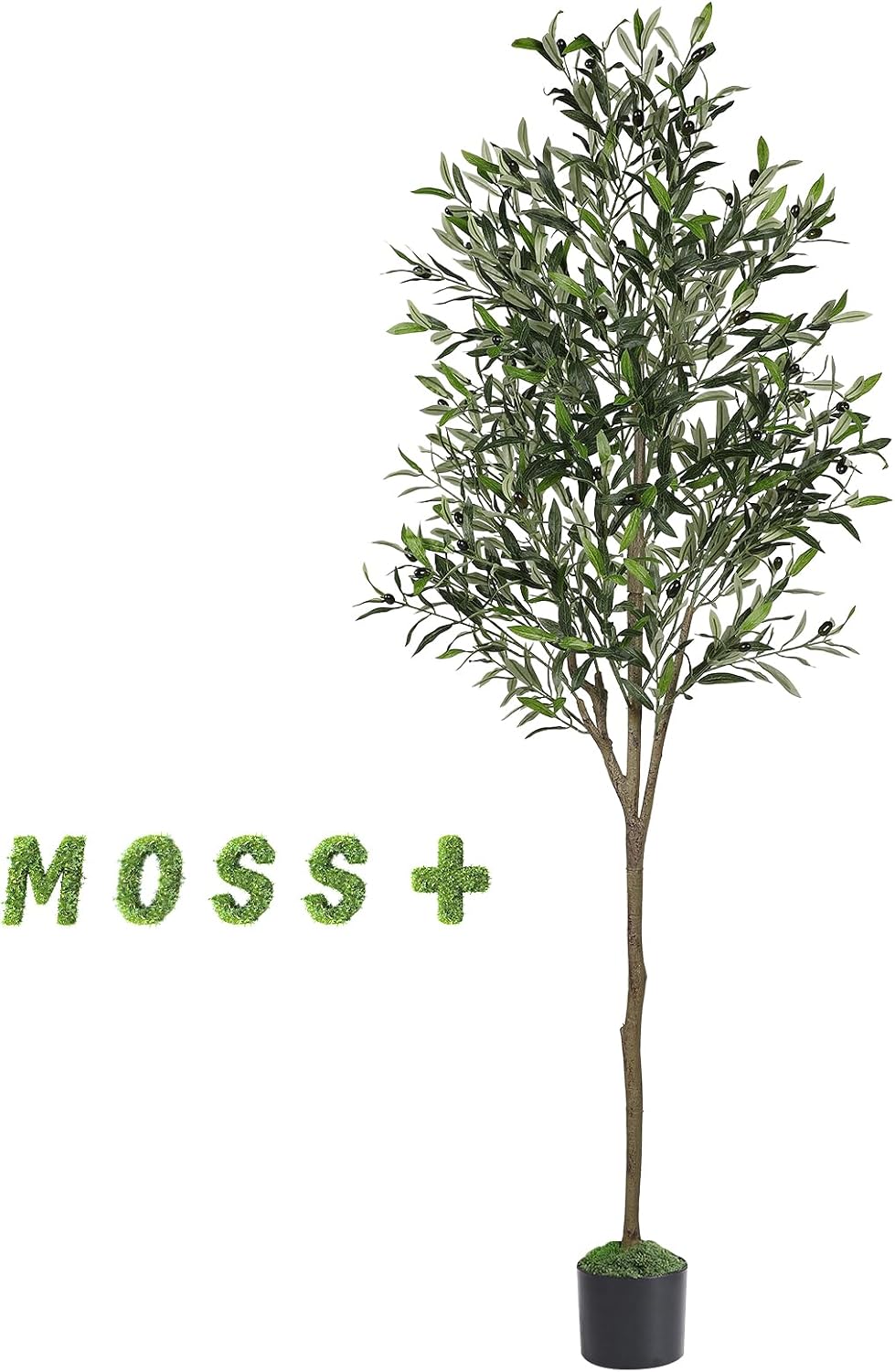 6ft Faux Olive Tree with Lifelike Fruits and Realistic Leaves