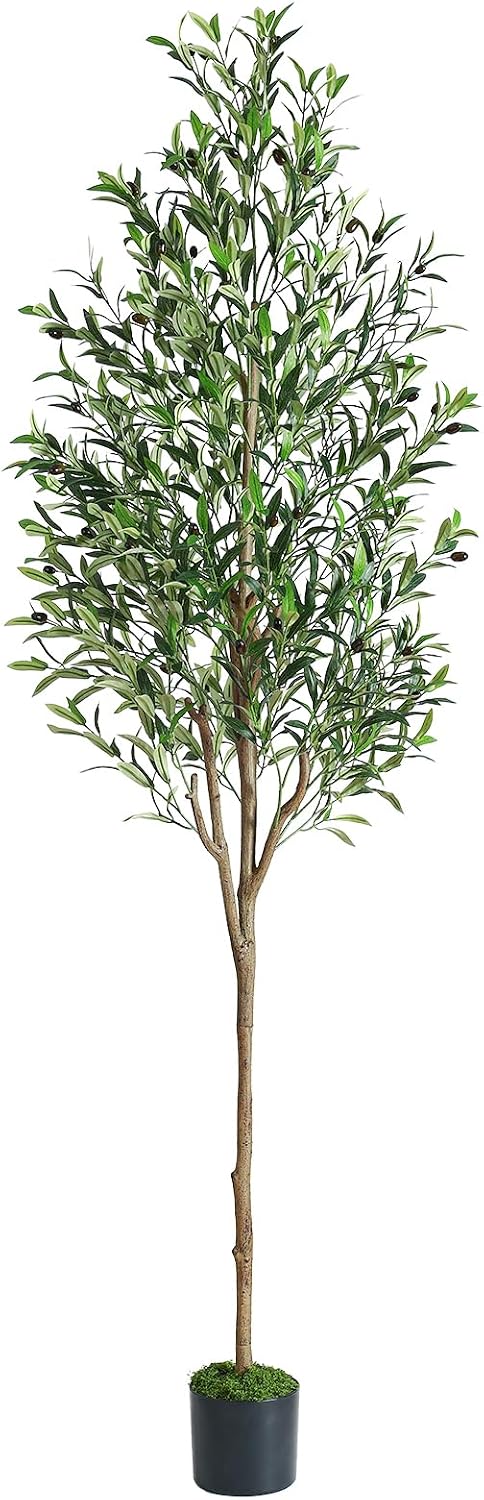 6ft Faux Olive Tree with Lifelike Fruits and Realistic Leaves