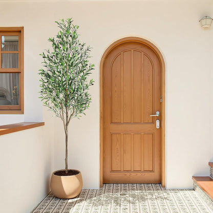 6ft Faux Olive Tree with Lifelike Fruits and Realistic Leaves