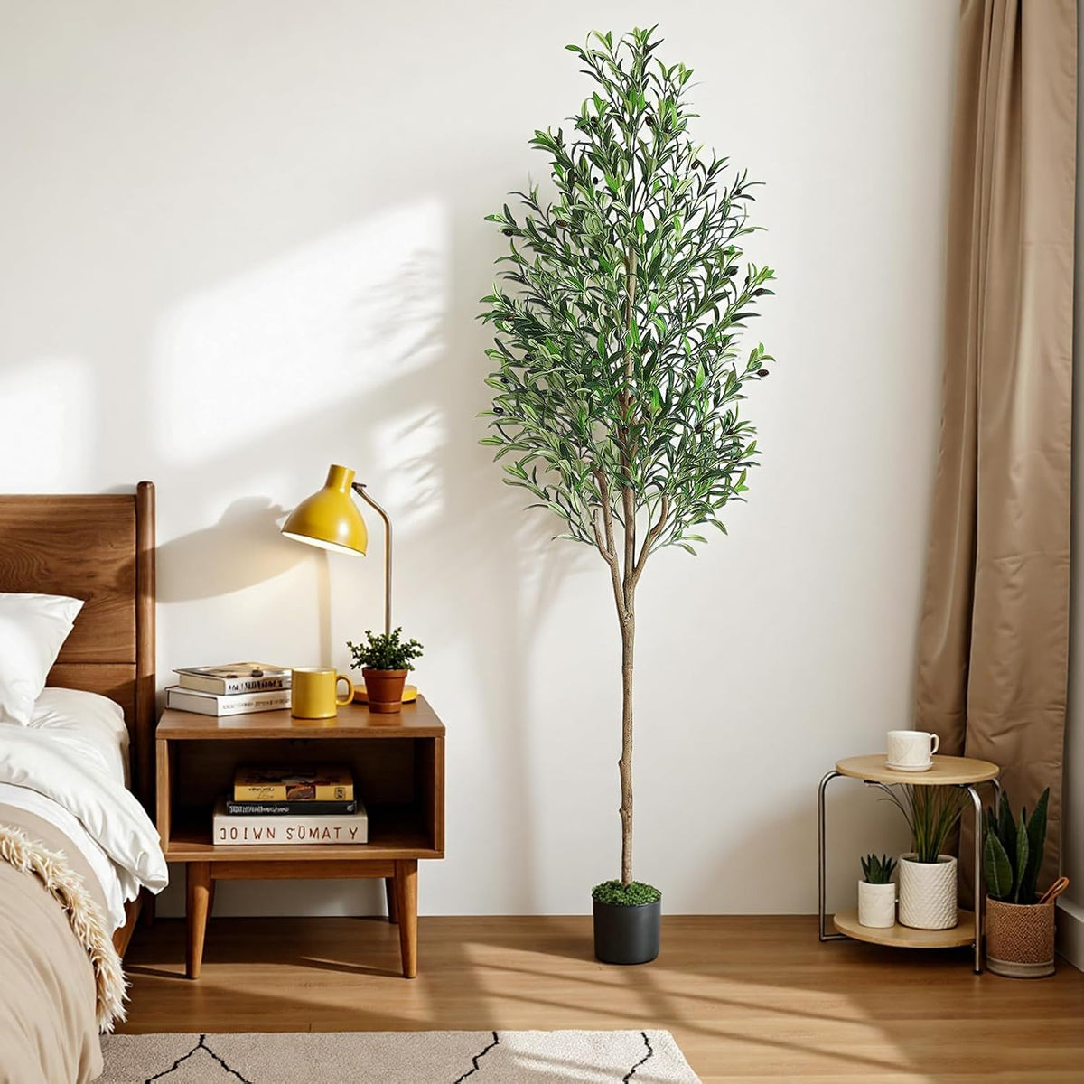 6ft Faux Olive Tree with Lifelike Fruits and Realistic Leaves