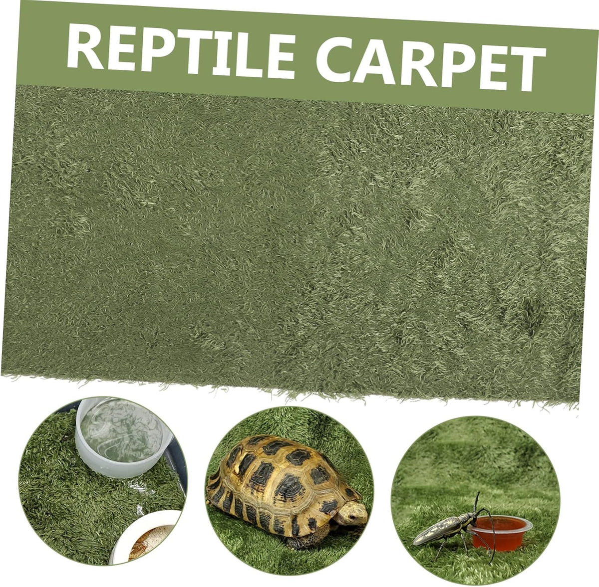 Reptile Mat Lifelike Fake Lawn Carpet for Terrarium Tortoise Bedding and Accessory Reptile Supplies Artificial Grass for Snakes Lizards and Frogs