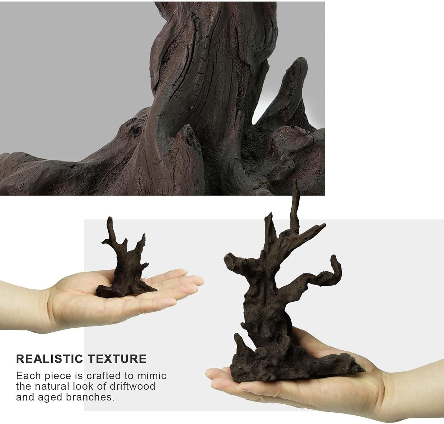 Driftwood for Aquarium Resin Model pH Neutral Aquarium Rocks for Aquascaping,Hardscape