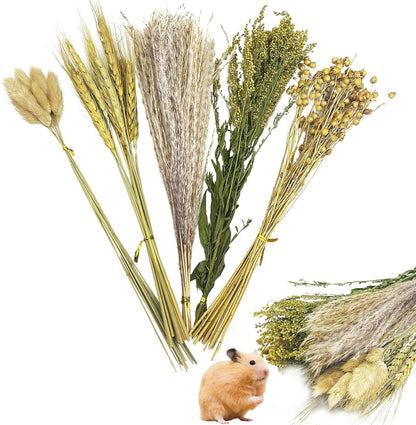 Natural Flower & Herb Hamster Bedding Habitat Decor Guinea Pig Bedding Hamster Sprays Hamster Cage Accessories for Guinea Pig Dwarf Syrian Gerbils Mice Mouse Rat (Flower Version)