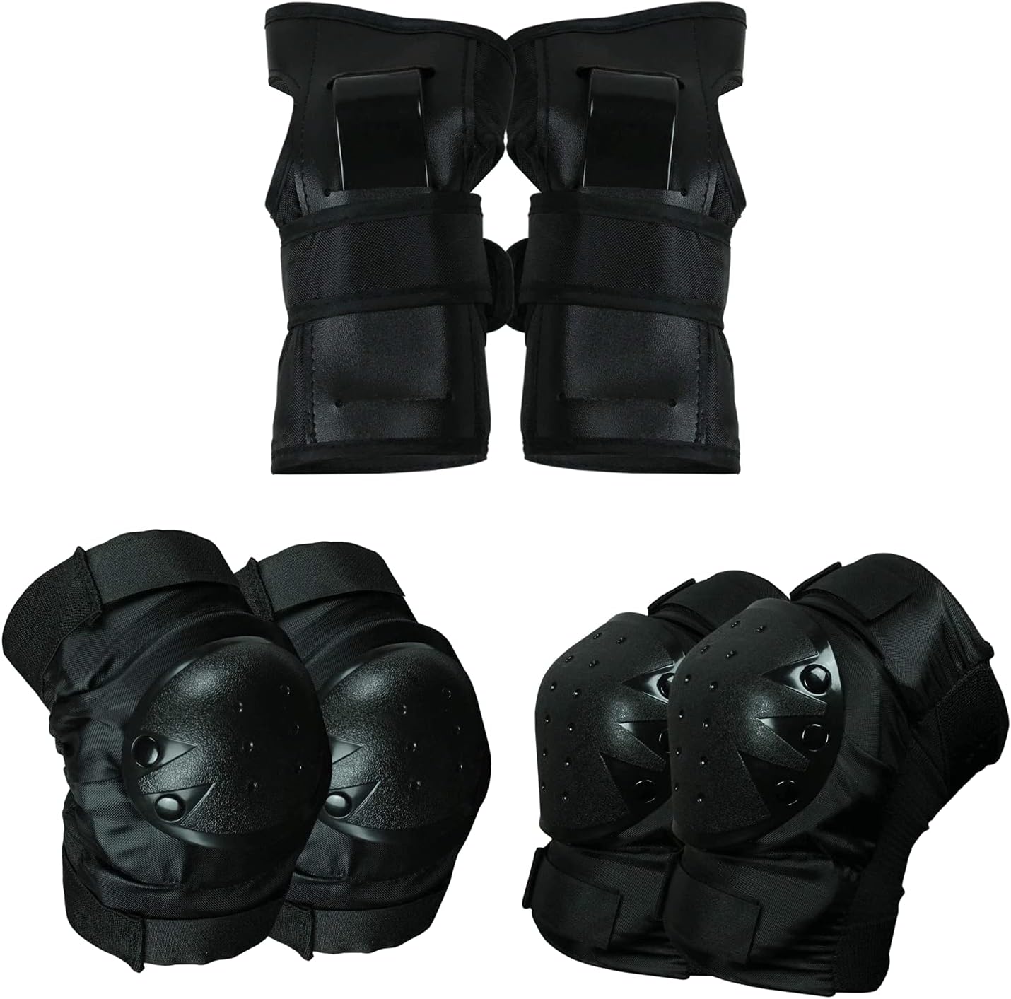 Skateboard Helmet and Pads Combo Includes Helmet, Knee Pads, Elbow Pads, Wrist Guards - Choose Size and Color