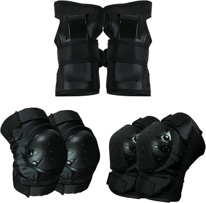 Skateboard Helmet and Pads Combo Includes Helmet, Knee Pads, Elbow Pads, Wrist Guards - Choose Size and Color