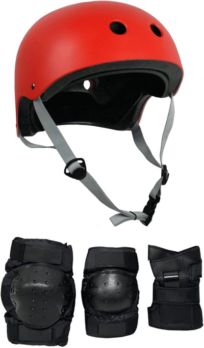 Skateboard Helmet and Pads Combo Includes Helmet, Knee Pads, Elbow Pads, Wrist Guards - Choose Size and Color
