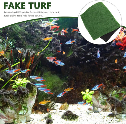 Artificial Turtle Basking Platform Turf, Simulation Grass for Turtle Tank and Aquarium, Climbing Platform Turf for Reptile Habitat, Green 19. 7x9. 8 Inch