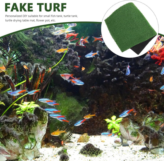 Artificial Turtle Basking Platform Turf, Simulation Grass for Turtle Tank and Aquarium, Climbing Platform Turf for Reptile Habitat, Green 19. 7x9. 8 Inch