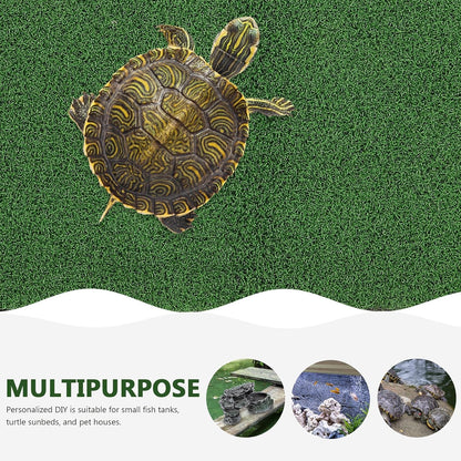 Artificial Turtle Basking Platform Turf, Simulation Grass for Turtle Tank and Aquarium, Climbing Platform Turf for Reptile Habitat, Green 19. 7x9. 8 Inch