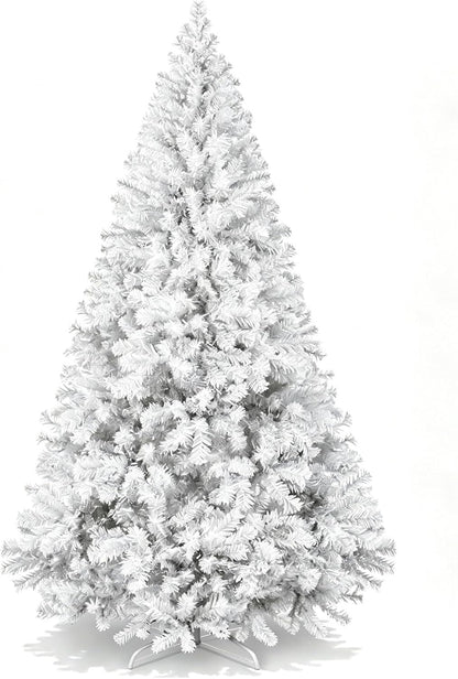 Artificial Christmas Tree, 1000 PVC Tips Full Hinged Spruce Tree with Foldable Metal Stand, Easy Assembly Xmas Tree for Home Office Holiday Party Decoration (Green, 7FT)