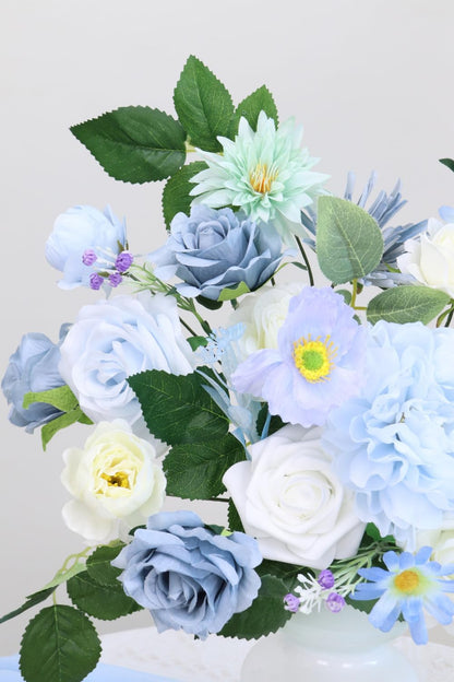 Artificial Flower Purple Combo Box Set Fake Rose Dahlia for DIY Wedding Center Bouquet Bride Baby Shower Party Tables Decoration Floral Arrangements.