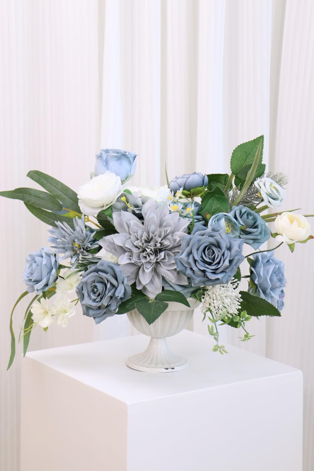Artificial Flower Purple Combo Box Set Fake Rose Dahlia for DIY Wedding Center Bouquet Bride Baby Shower Party Tables Decoration Floral Arrangements.