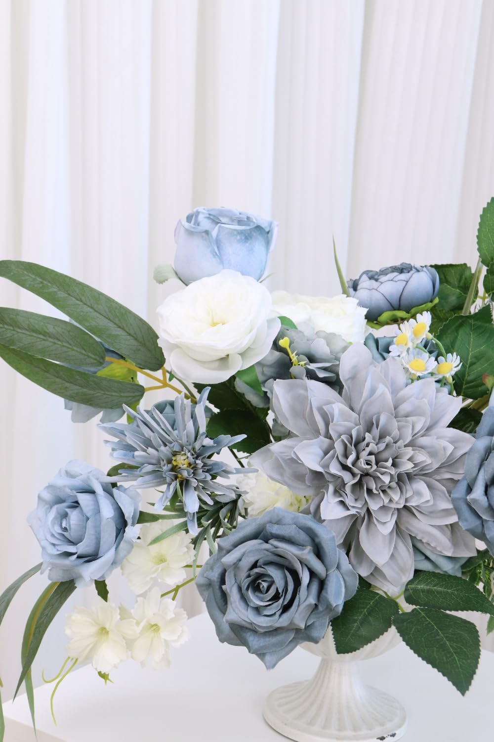 Artificial Flower Purple Combo Box Set Fake Rose Dahlia for DIY Wedding Center Bouquet Bride Baby Shower Party Tables Decoration Floral Arrangements.