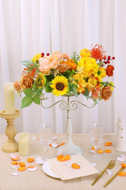 Artificial Flower Purple Combo Box Set Fake Rose Dahlia for DIY Wedding Center Bouquet Bride Baby Shower Party Tables Decoration Floral Arrangements.