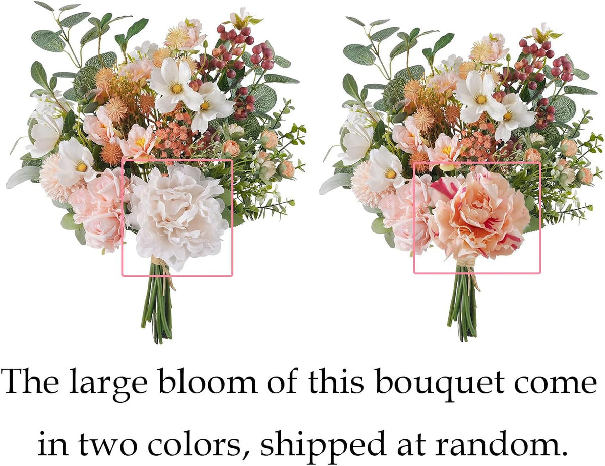 18-inch Artificial Fake Flowers Silk Flower Arrangements Faux Bouquets with Roses, Tulips, Calliopsis, Dahlias, Hydrangeas, Sages, Dandelions, Eucalyptus and Berry Bead Branch