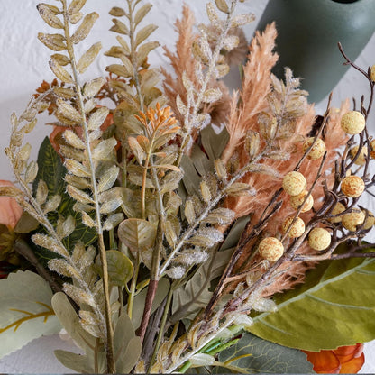 18-inch Artificial Fake Flowers Silk Flower Arrangements Faux Bouquets with Roses, Tulips, Calliopsis, Dahlias, Hydrangeas, Sages, Dandelions, Eucalyptus and Berry Bead Branch