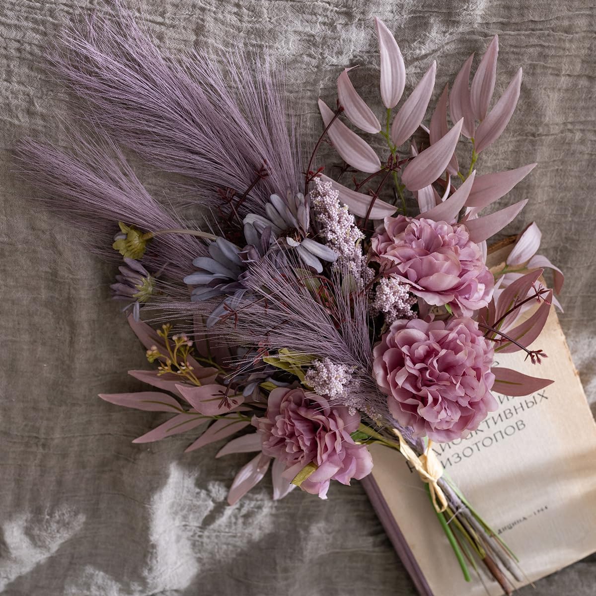 18-inch Artificial Fake Flowers Silk Flower Arrangements Faux Bouquets with Roses, Tulips, Calliopsis, Dahlias, Hydrangeas, Sages, Dandelions, Eucalyptus and Berry Bead Branch