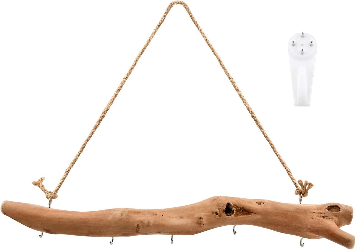 1Pc 15 Inch Natural Driftwood Decorative Branches Farmhouse Home Wall Hanging Decor Hanging Jewelry Organizers with 5 Hooks Decorative Farmhouse Home Wall Decor