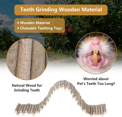 11.8in Flexible Hamster Wooden Bridge for Small Animals, Adjustable Wooden Hamster Bridge with Hooks, Hamster Wooden Fence as Decor and Fence for Hamsters and Gerbils(30CM Fence Style)