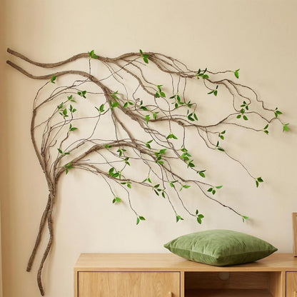 2-Pack 57-Inch Bendable Artificial Branches Green Leaves Faux Stems