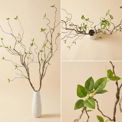 2-Pack 57-Inch Bendable Artificial Branches Green Leaves Faux Stems