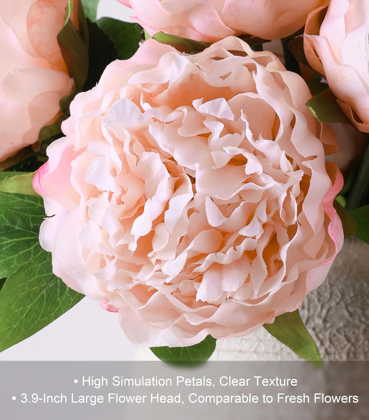 Pink Peonies Artificial Flowers, 11 Pcs Realistic Faux Flowers for Vase, Silk Flowers for Home Decor Indoor, Wedding, Party, Table Centerpiece
