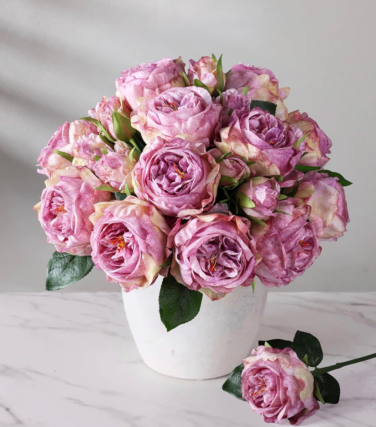 Pink Peonies Artificial Flowers, 11 Pcs Realistic Faux Flowers for Vase, Silk Flowers for Home Decor Indoor, Wedding, Party, Table Centerpiece