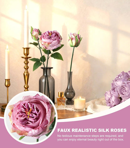 Pink Peonies Artificial Flowers, 11 Pcs Realistic Faux Flowers for Vase, Silk Flowers for Home Decor Indoor, Wedding, Party, Table Centerpiece