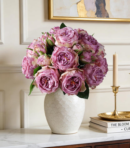 Pink Peonies Artificial Flowers, 11 Pcs Realistic Faux Flowers for Vase, Silk Flowers for Home Decor Indoor, Wedding, Party, Table Centerpiece