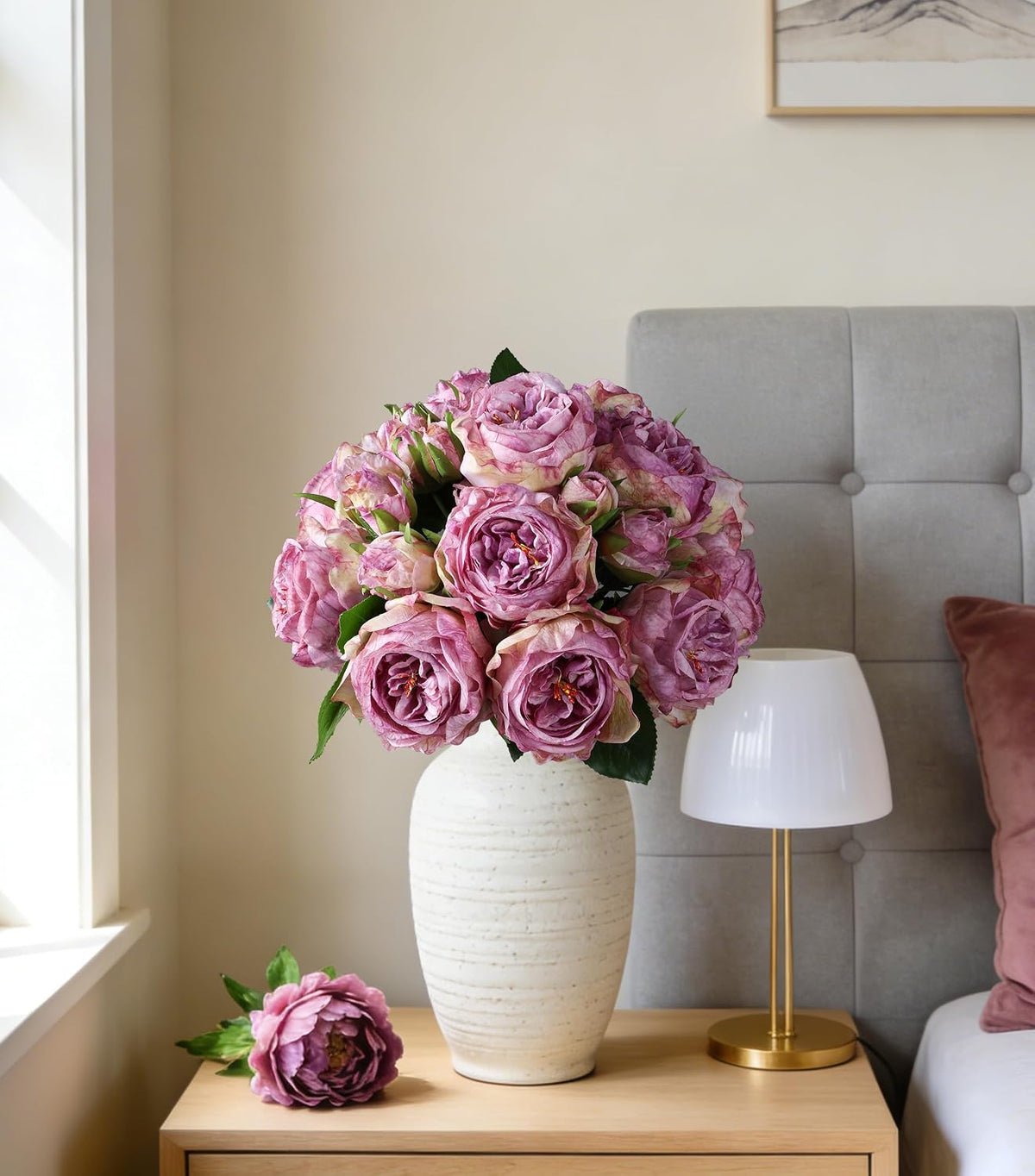 Pink Peonies Artificial Flowers, 11 Pcs Realistic Faux Flowers for Vase, Silk Flowers for Home Decor Indoor, Wedding, Party, Table Centerpiece