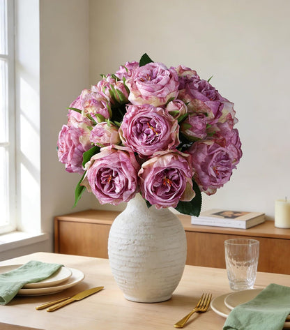 Pink Peonies Artificial Flowers, 11 Pcs Realistic Faux Flowers for Vase, Silk Flowers for Home Decor Indoor, Wedding, Party, Table Centerpiece