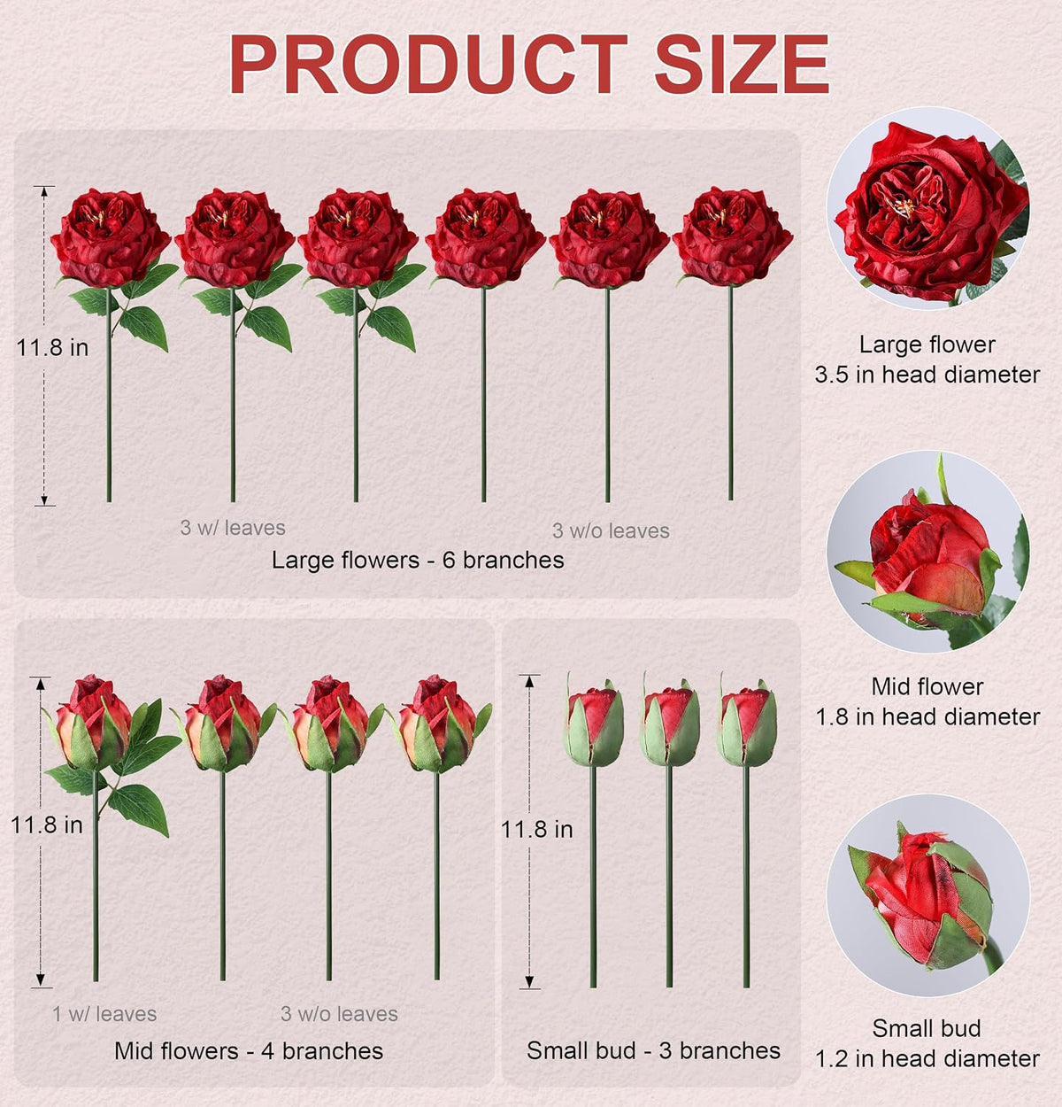 Pink Peonies Artificial Flowers, 11 Pcs Realistic Faux Flowers for Vase, Silk Flowers for Home Decor Indoor, Wedding, Party, Table Centerpiece