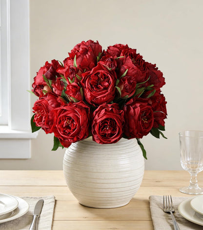 Pink Peonies Artificial Flowers, 11 Pcs Realistic Faux Flowers for Vase, Silk Flowers for Home Decor Indoor, Wedding, Party, Table Centerpiece