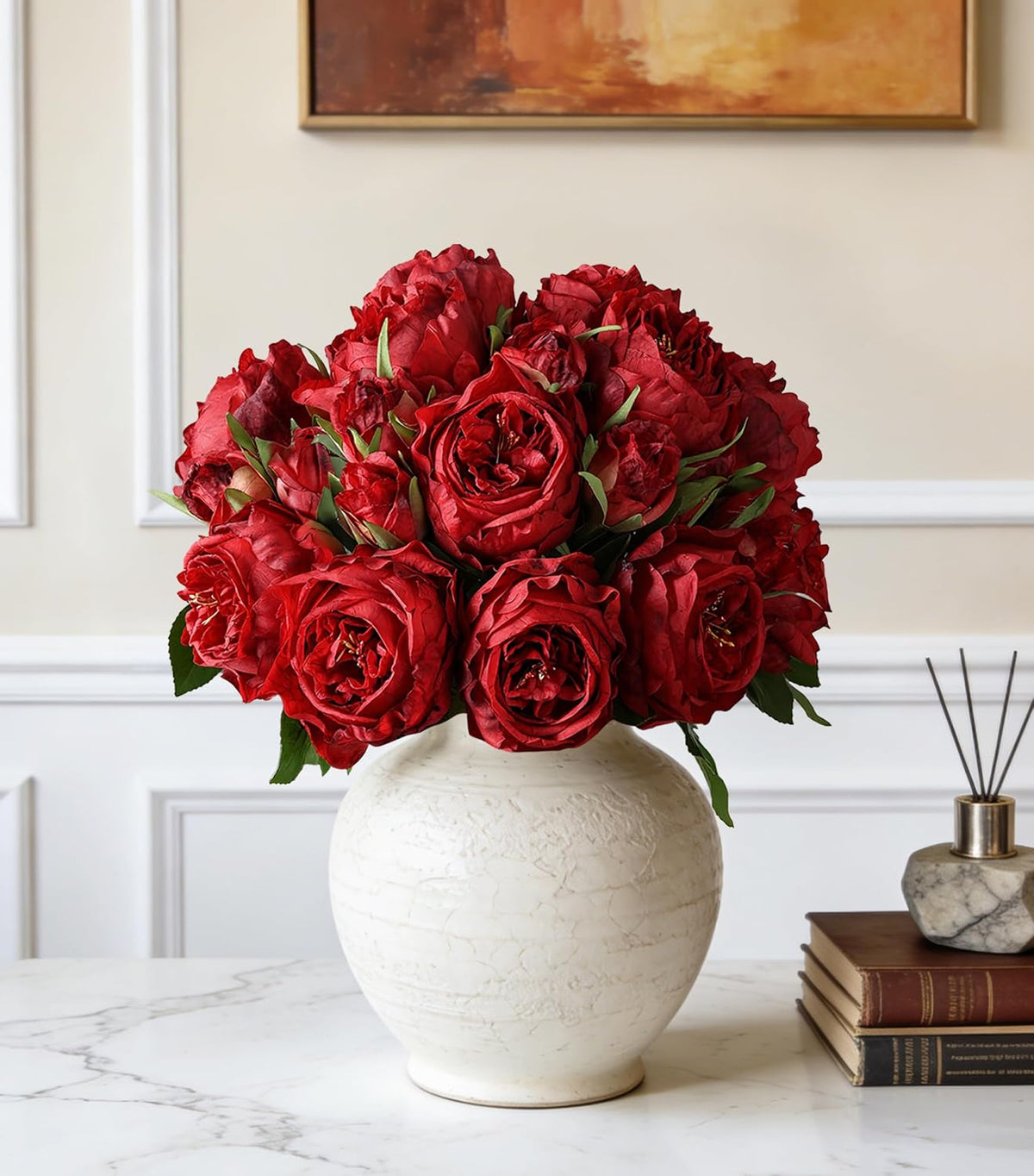 Pink Peonies Artificial Flowers, 11 Pcs Realistic Faux Flowers for Vase, Silk Flowers for Home Decor Indoor, Wedding, Party, Table Centerpiece
