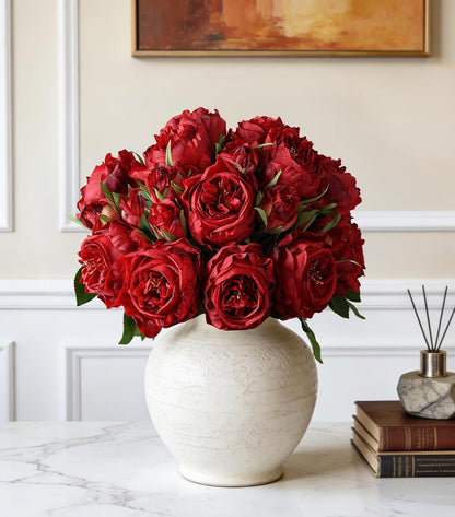 Pink Peonies Artificial Flowers, 11 Pcs Realistic Faux Flowers for Vase, Silk Flowers for Home Decor Indoor, Wedding, Party, Table Centerpiece