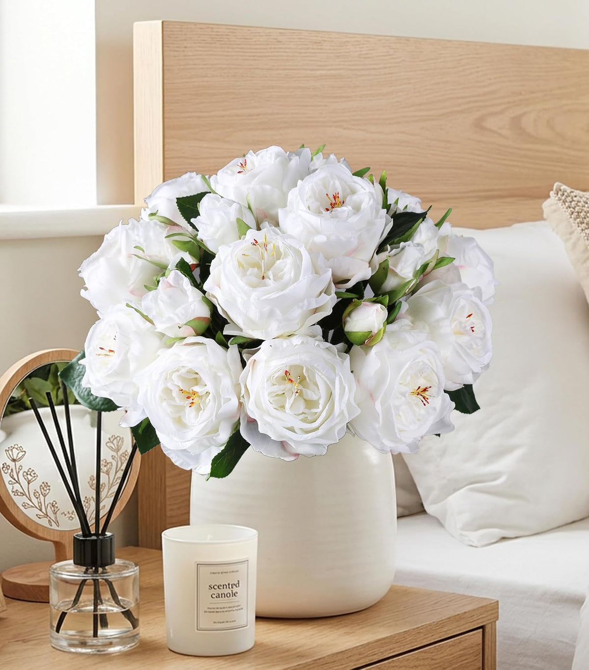 Pink Peonies Artificial Flowers, 11 Pcs Realistic Faux Flowers for Vase, Silk Flowers for Home Decor Indoor, Wedding, Party, Table Centerpiece