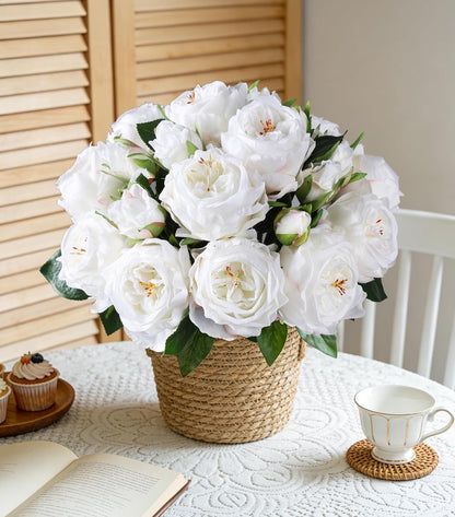 Pink Peonies Artificial Flowers, 11 Pcs Realistic Faux Flowers for Vase, Silk Flowers for Home Decor Indoor, Wedding, Party, Table Centerpiece