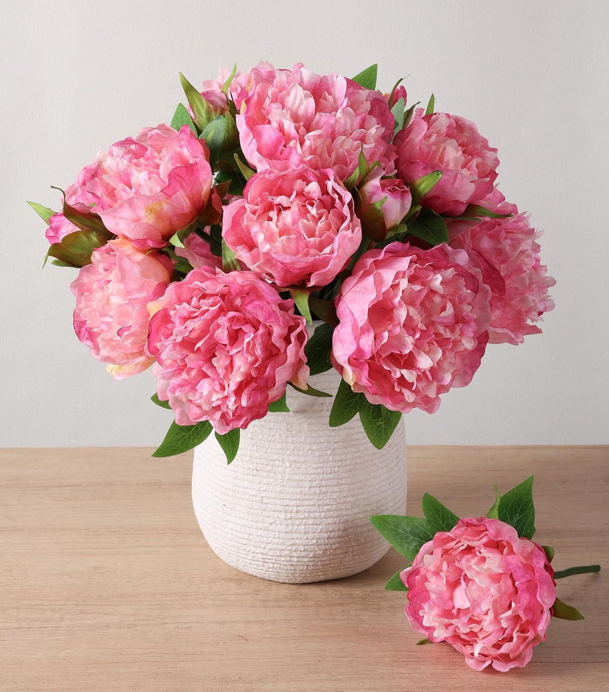 Pink Peonies Artificial Flowers, 11 Pcs Realistic Faux Flowers for Vase, Silk Flowers for Home Decor Indoor, Wedding, Party, Table Centerpiece